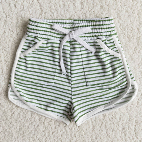 New green stripes hot baby Girl's shorts