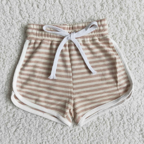 New khaki wide stripes hot baby Girl's shorts