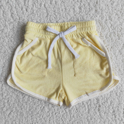 New yellow hot baby Girl's shorts with pockets