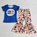 SALE B8-30 SAND BOOTS Blue cowboy hat Girl's Set