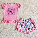 SALE B7-12 Treat yo sell pink cartoon mouse Girl's Shorts Set