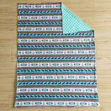 Baby Western Design Blue Stripe Blanket