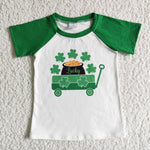 SALE C8-1-2 St. Patrick Boy's Lucky Short Sleeves Shirt Top