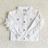 Fashion Denim Jacket With Tassel White Color