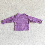 6 A32-19 Fashion Denim Jacket With Tassel Purple Color