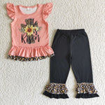 SALE EC0003 He is risen Leopard Pink Jesus Black Girl's Set