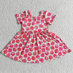 New Strawberry Pink Cute Girl's Dress