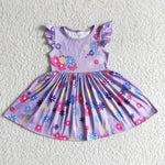 New Hot Selling Princess Dress Purple Flower girl Girl's Dress
