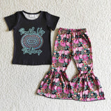 SALE GSPO0039 Buckle Up Buffercup Black With Bow Three Pcs Girl's Set