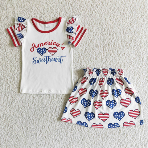 GSSO0051 America's Sweetheart Love Cute Girl's Skirt Set