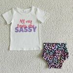 Sassy Leopard Baby Bummie Girl's Set