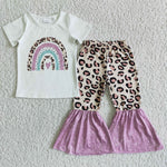 SALE GSPO0036 Rainbow Leopard Purple Girl's Set