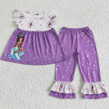 GSPO0058 Cartoon Princess Castle Purple Girl's Set