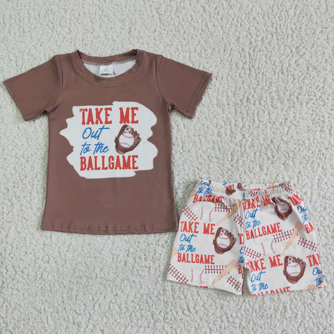 SALE BSSO0023 Ballgame Baseball Boy's Shorts Set