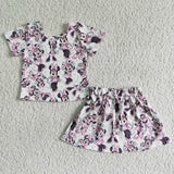SALE GSD0039 New Pink Cartoon Cute mouse Girl's Skirt Set