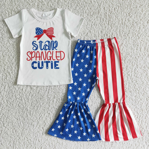NC0006 National Day Star Spangled Cutie Blue Star Girl's Set
