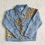 GT0002 Fashion Denim New Hot Leopard Cheetah Splicing Jacket