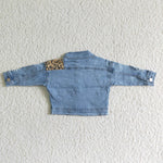 GT0002 Fashion Denim New Hot Leopard Cheetah Splicing Jacket