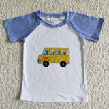 Back to school Blue Bus Boy's Shirt