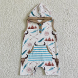 SALE SR0014 Bull Cow Stripe Hoodie Boy's Romper