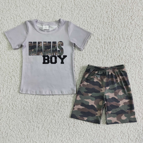 SALE BSSO0049 MAMAS BOY Camo Grey Boy's Shorts Set