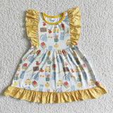 GSD0061 Back To School Yellow Pencil Cute Girl's Dress