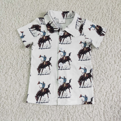 BT0011 Cowboy Horse Riding Boy‘s Shirt Top