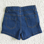 Summer Kids Fashion Blue Ruffles Denim Girl's Shorts
