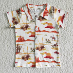 BT0015 Western Cactus Cowboy Boy‘s Shirt Top