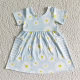 Summer Flower Floral With Pockets Cute Girl's Dress