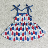 SALE A16-15 National Day ice Cream Popsicle Sling Girl's Dress