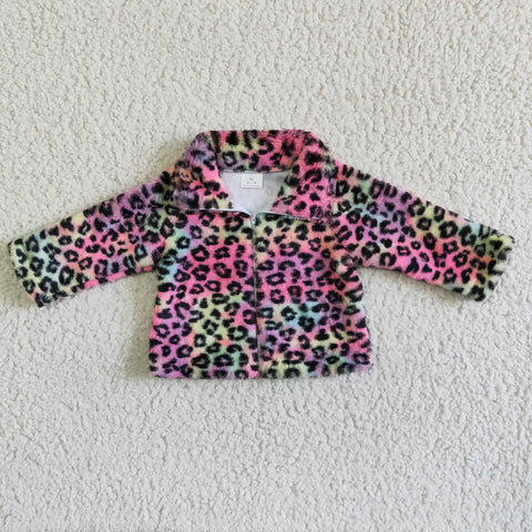 Fashion Winter Tie Dry Leopard Plush Coat