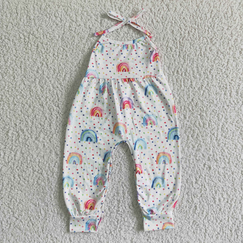 SR0050 Fashion Colorful Rainbow Suspender Girl's Jumpsuit