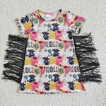 SALE GSD0090 Fashion RODEO Cowgirl Cow With Tassel Girl's Dress