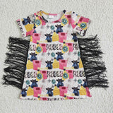 SALE GSD0090 Fashion RODEO Cowgirl Cow With Tassel Girl's Dress