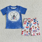 SALE BSSO0068 National Day Cartoon Ice Gream Boy's Shorts Set