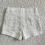 SS0012 Summer Kids Fashion White Ruffles Denim Girl's Shorts