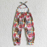 SR0054 VOGUE Know Your Worth Colorful Tongue Suspender Girl's Jumpsuit