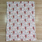 BL0011 Western Cow Flower Pink New Baby Blanket