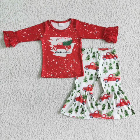 Christmas Trees Red Girl's Outfits