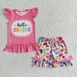Hello Summer Letters+Ice-cream patterns short pants