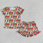 SALE GSSO0119 Summer HOWDY COWBOY Boy's Shorts Set