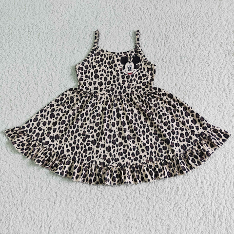 GSD0104 Fashion Summer Leopard Castle mouse Girl's Dress