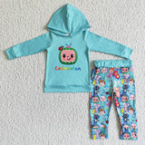 SALE 6 B11-38 Boy's Hoodie Blue Cartoons Set