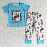 SALE BSPO0004 HOWDY COWBOY Blue Horse Riding Boy's Set