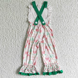 E4-26 Christmas Tree Pink Girl's Overalls Jumpsuit Overalls