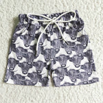 SS0001 Western Cow With Pocket Boy's Shorts