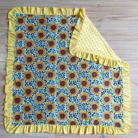 New Sunflower Yellow Leopard Blanket