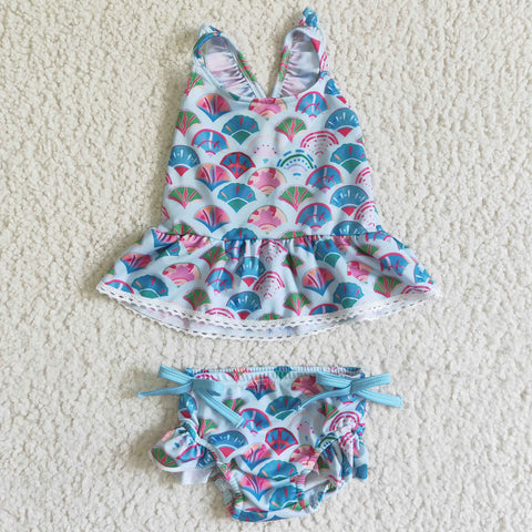 Girl‘s Summer Fish Scales Bikini Swimsuit