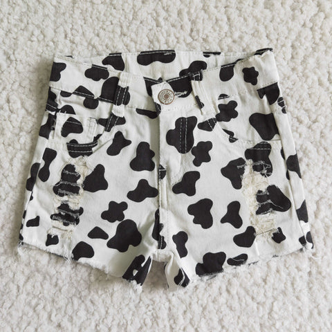SS0027 Summer Kids Fashion Black Cow Denim Girl's Shorts